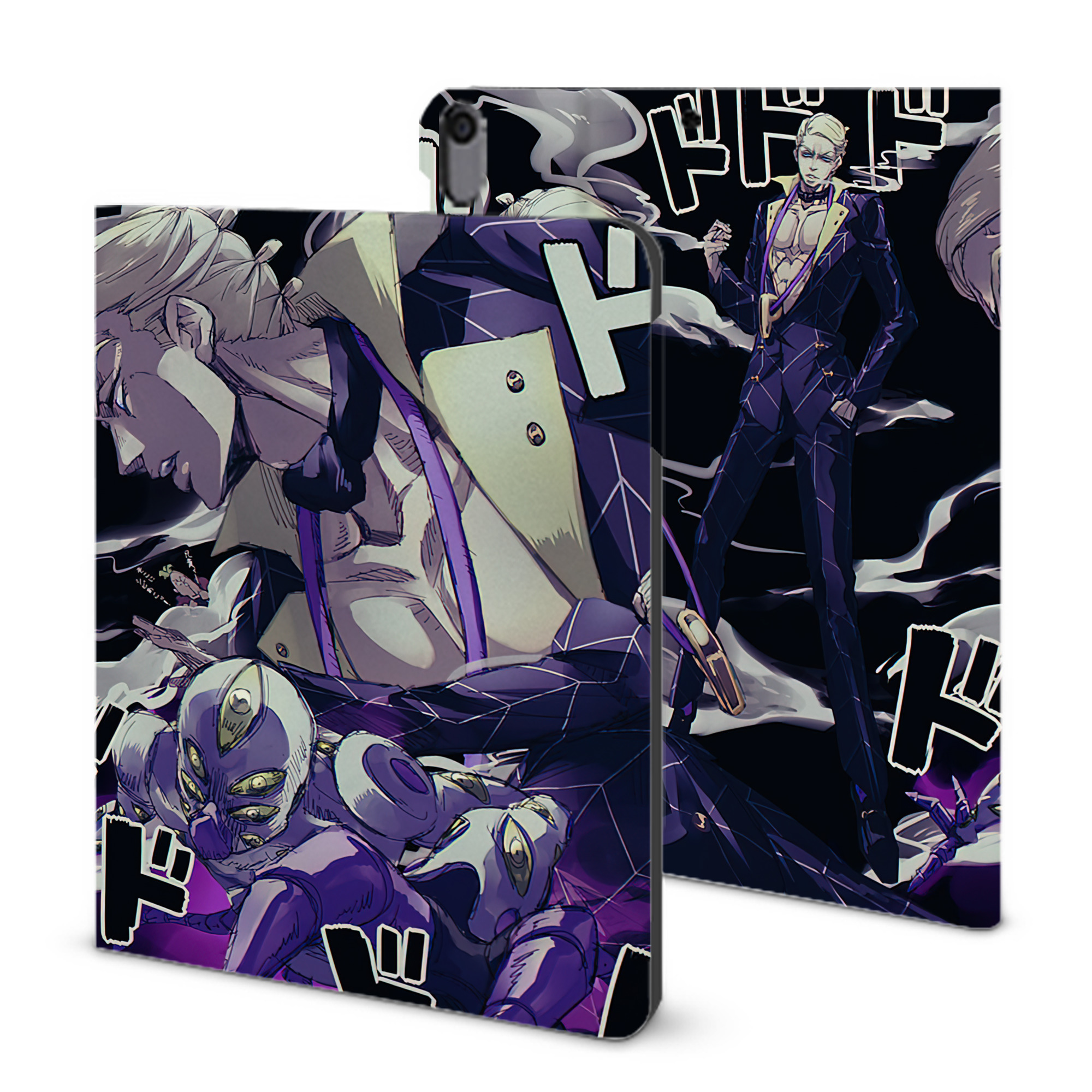 （画像用） ジョジョの奇妙な冒険 JoJo's Bizarre Adventure IPad ケース ブック型 PUレザー TPU 耐衝撃 軽量 薄型 ペン収納なし 全面保護 IPad 各モデル対応